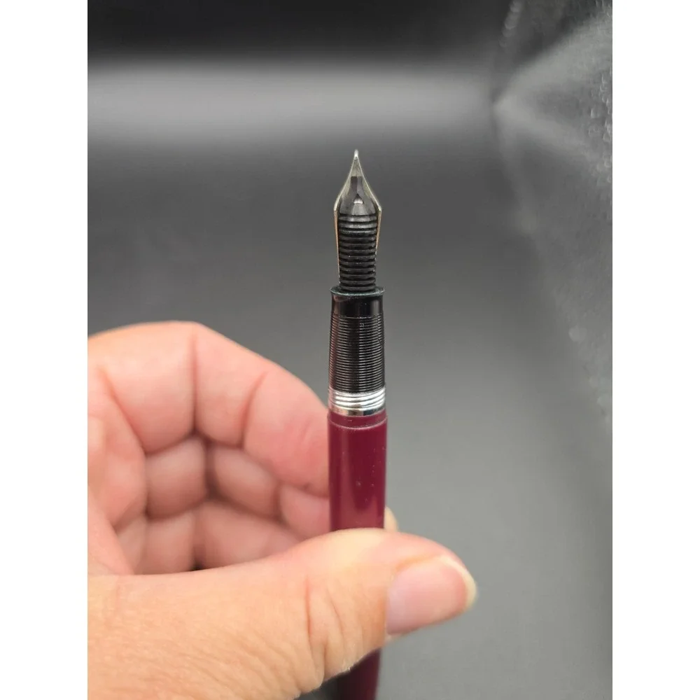 VTG 1950s Sheaffer Touchdown Fountain Pen Burgundy 14K Gold F3 Read - Picture 10 of 16